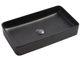 Раковина накладная SantiLine SL-1073MB 61см чёрный матовый